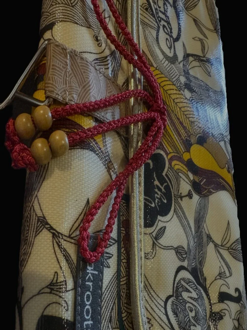 Sakroots Jewelry Accessory Hanger bag Red Cord & Wooden beads NWT